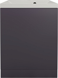 Style Line Тумба с кварцевой раковиной жасмин Моно 50 графит нубук – фотография-1